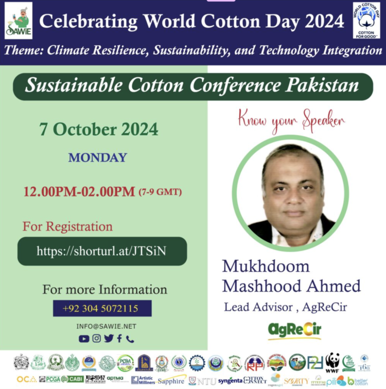 Introducing Mr. Mukhdoom Mashhood Ahmed at the Sustainable Cotton Conference Pakistan 2024